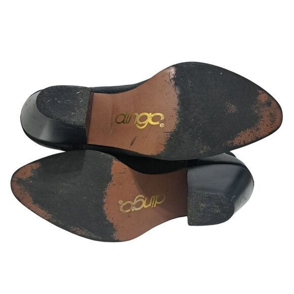 Dingo Ava Embroidered Studs Western Moto Boho Goth Leather Boots Size 9 Black - Picture 7 of 15